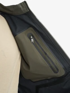 Blouson softshell 3 couches déperlant et chaud avec poches zippées - Kaki