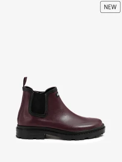 Boots de pluie mixtes Chelsea - look urbain en caoutchouc naturel Made in France - Rouge