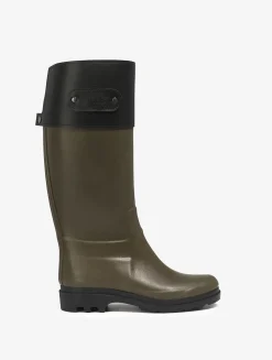 Botte de pluie COTTAGE à l'esprit country-club anglais et aux détails équestres - Kaki