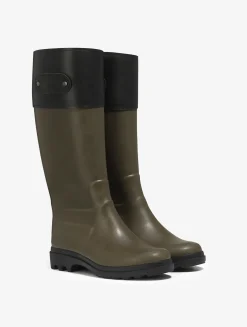 Botte de pluie COTTAGE à l'esprit country-club anglais et aux détails équestres - Kaki