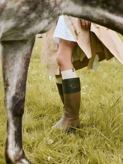 Botte de pluie COTTAGE à l'esprit country-club anglais et aux détails équestres - Kaki