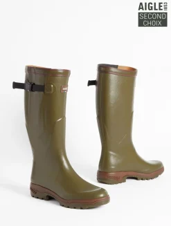 Bottes anti-fatigue adaptées à tous les mollets Made in France - Kaki