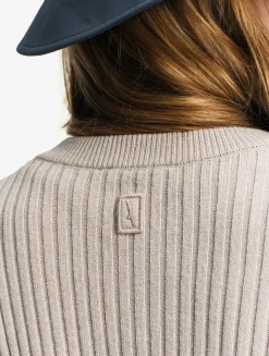 Cardigan côtelé en coton et laine - Beige