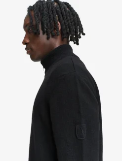 Cardigan à fermeture zippée en laine mélangée - Noir