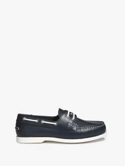 Chaussure bateau cuir pour femme : élégante, intemporelle, résistante et respirante - Bleu