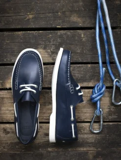 Chaussure bateau cuir pour homme : élégante, intemporelle, résistante et respirante - Bleu