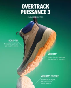 Chaussure de randonnée OVERTRACK GORE-TEX® et semelles VIBRAM - Marron