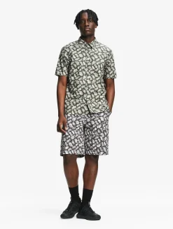 Chemise décontractée à manches courtes imprimé camouflage - Multicolore