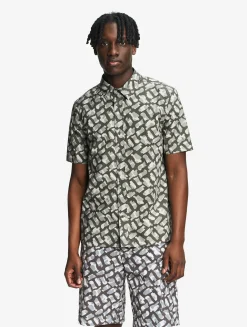 Chemise décontractée à manches courtes imprimé camouflage - Multicolore