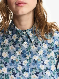 Chemise imprimée en tissu Liberty - Bleu