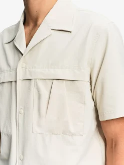 Chemise à manches courtes anti-UV avec poches - Beige