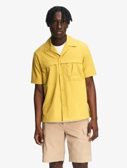 Chemise à manches courtes anti-UV avec poches - Jaune