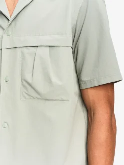 Chemise à manches courtes anti-UV avec poches - Kaki