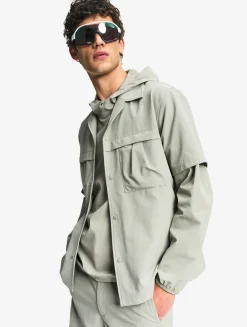 Chemise à manches courtes anti-UV avec poches - Kaki