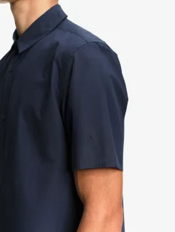 Chemise à manches courtes en coton décontracté - Bleu