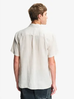 Chemise manches courtes en lin - Blanc