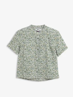 Chemise à manches courtes en voile de coton Liberty - Vert
