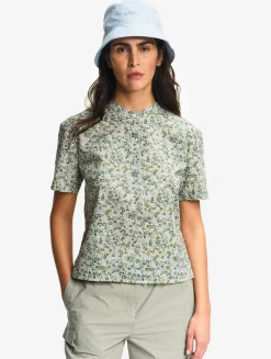 Chemise à manches courtes en voile de coton Liberty - Vert