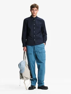 Chemise oxford avec logo sur la poitrine DRY FAST TEXTILE® - Bleu