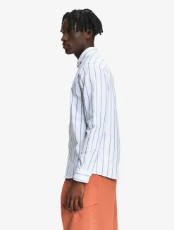 Chemise oxford rayée DRY FAST TEXTILE® avec logo sur la poitrine - Blanc