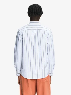 Chemise oxford rayée DRY FAST TEXTILE® avec logo sur la poitrine - Blanc