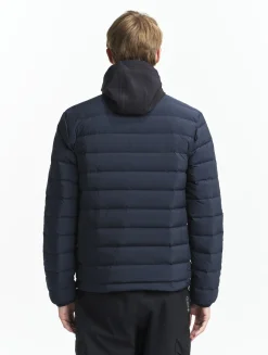Doudoune courte T-KIT déperlante avec matelassage en duvets et plumes - Bleu