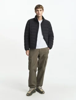 Doudoune courte T-KIT déperlante avec matelassage en duvets et plumes - Noir