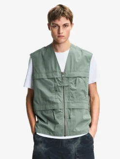 Gilet multi-poches déperlant anti-UV - Vert