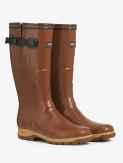 La botte agricole adaptée aux mollets et pieds généreux - Marron