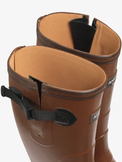 La botte agricole adaptée aux mollets et pieds généreux - Marron