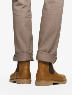 La botte chelsea en cuir made in Europe - Marron