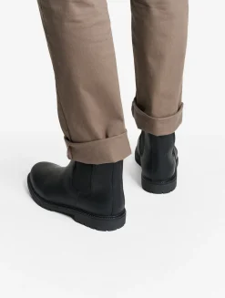 La botte chelsea en cuir made in Europe - Noir