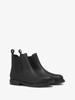 La botte chelsea en cuir made in Europe - Noir