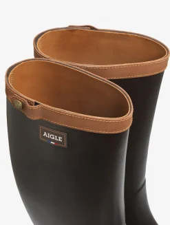 La botte dédiée aux professionnels, en version premium avec ses finitions et sa doublure en cuir - Marron