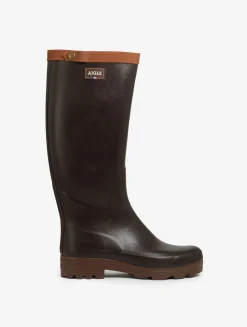 La botte dédiée aux professionnels, en version premium avec ses finitions et sa doublure en cuir - Marron