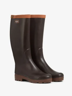 La botte dédiée aux professionnels, en version premium avec ses finitions et sa doublure en cuir - Marron