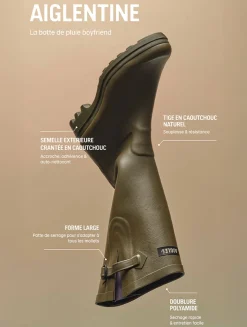 La botte de pluie boyfriend, fabriquée en france - Marron