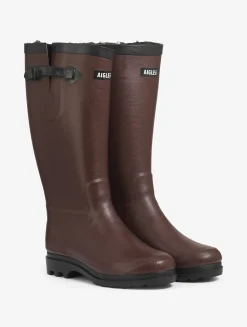 La botte de pluie boyfriend fourrée, fabriquée en france - Marron