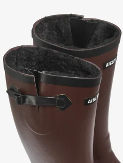 La botte de pluie boyfriend fourrée, fabriquée en france - Marron