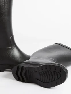 La botte de pluie boyfriend fourrée, fabriquée en France - Noir