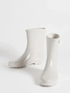 Le bottillon de pluie verni - Beige