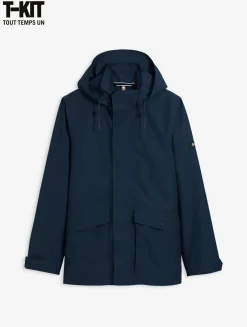 Manteau court en coton de twill à capuche amovible MTD T-KIT - Bleu
