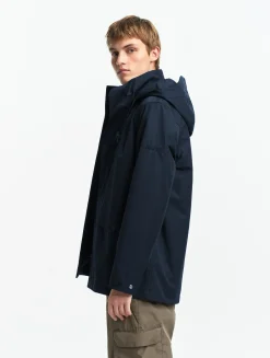 Manteau court en coton de twill à capuche amovible MTD T-KIT - Bleu