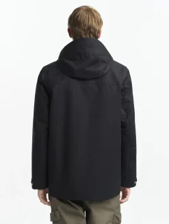 Manteau court en coton de twill à capuche amovible MTD T-KIT - Noir