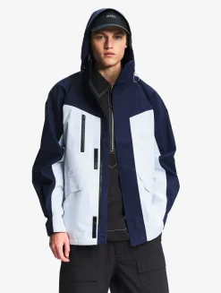 Parka courte à poches multiples avec capuche amovible GORE-TEX® - Blanc