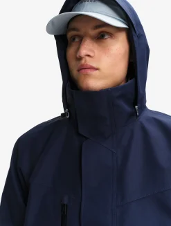Parka courte à poches multiples avec capuche amovible GORE-TEX® - Bleu