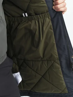 Parka fishtail GORE-TEX® matelassée avec capuche doublée sherpa - Bleu