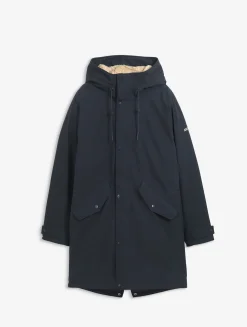 Parka fishtail GORE-TEX® matelassée avec capuche doublée sherpa - Bleu