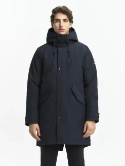 Parka fishtail GORE-TEX® matelassée avec capuche doublée sherpa - Bleu