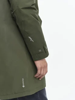 Parka fishtail GORE-TEX® matelassée avec capuche doublée sherpa - Kaki